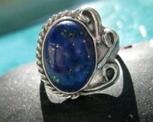 Sterling Silver Lapis Lazuli Embellished Ring