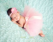 POSH PINK--Custom Made Hand-Tied Ribbon Tutu Skirt with Free Flower Clip, sizes Newborn-5T