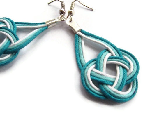 Knot earrings, Cord Knot Earrings, Dangle Knot Earrings, Macrame, Statement Earrings, Celtic Knot, Sailor Knot, Gift for Her, Gift ideas