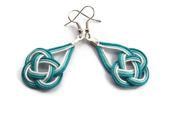 Knot earrings, Cord Knot Earrings, Dangle Knot Earrings, Macrame, Statement Earrings, Celtic Knot, Sailor Knot, Gift for Her, Gift ideas