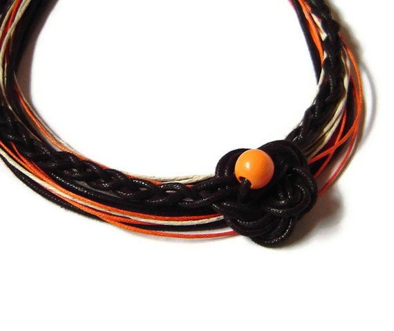 Knot necklace, cord jewelry, statement, macrame, gift for her, OOAK