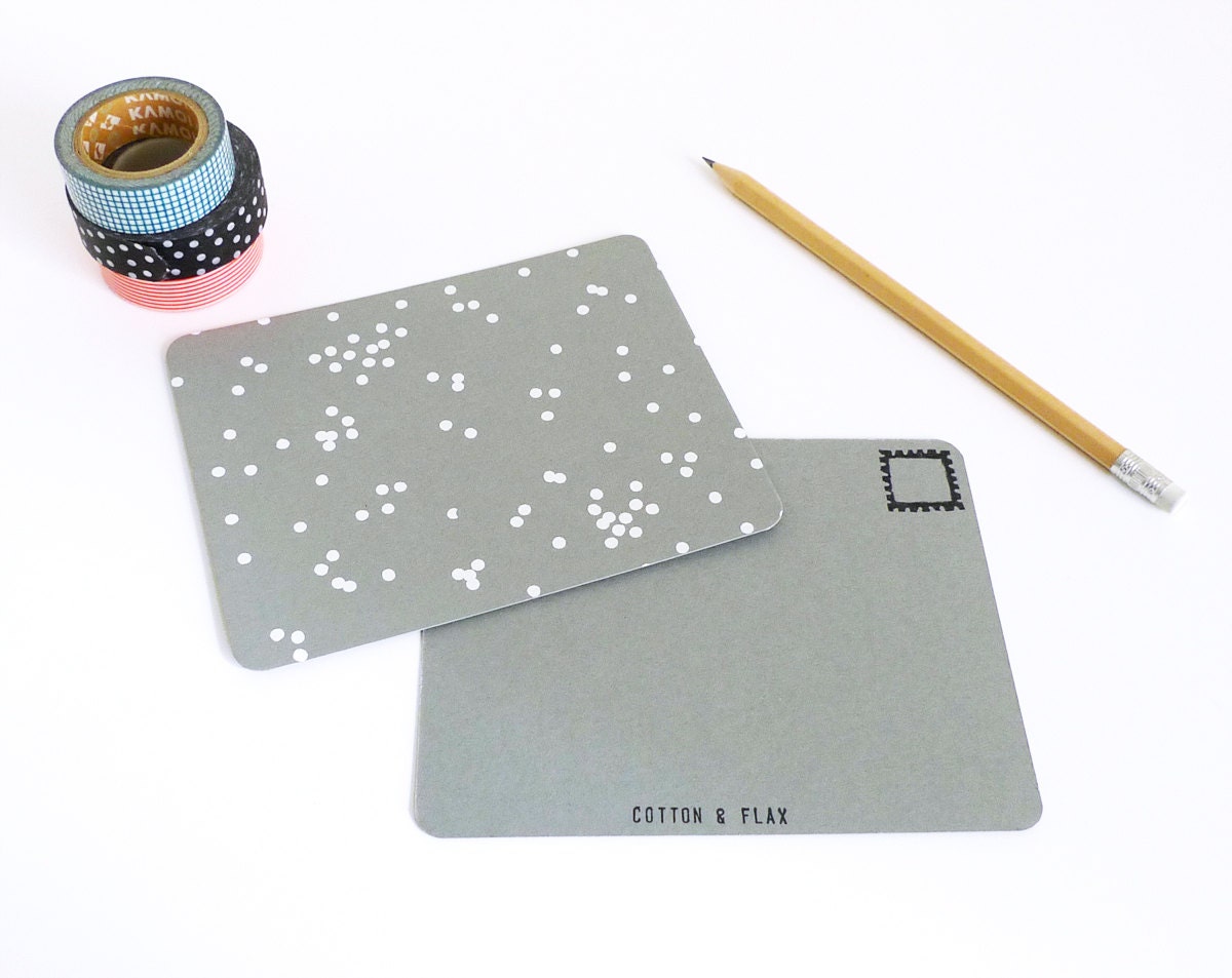 Grey Confetti Postcards - Set of 4