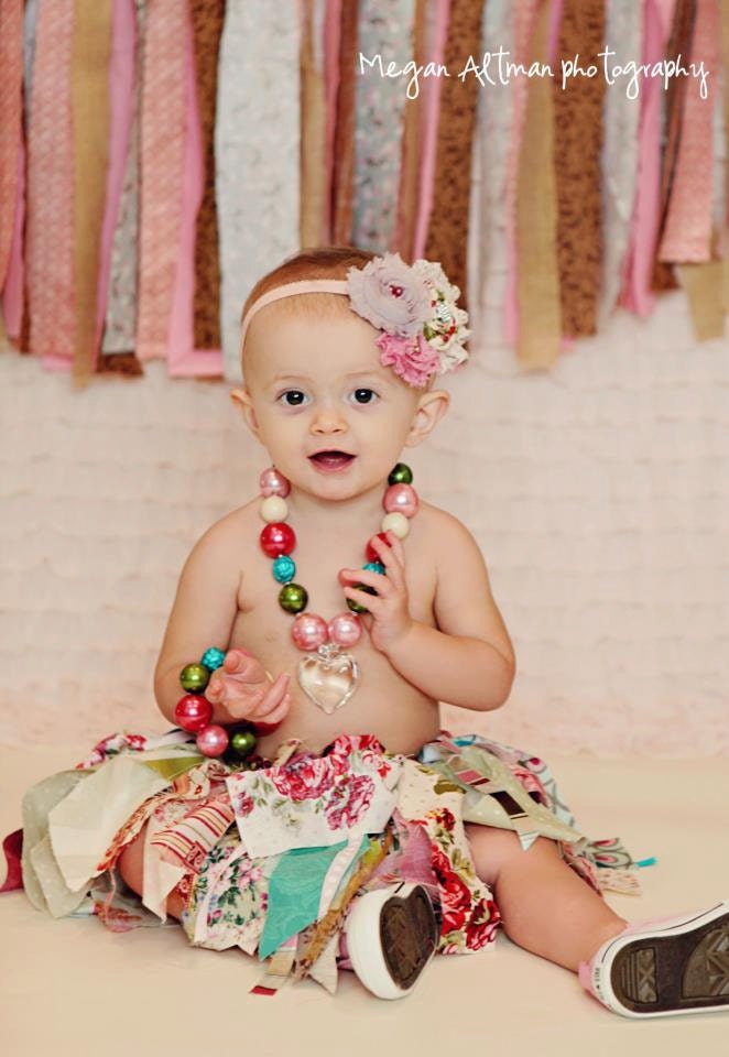 Baby Girl Tutu and Headband..Vintage Fabric Scrap Tutu and Headband Set..Toddler..Baby..Scrappy Tutu..Photography Prop