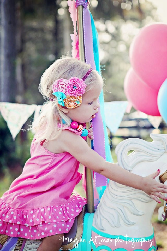 Baby Girl Headband..Toddler Headband..Infant headband..Polka-Dot Frenzy Sparkle Headband..Children..Photography Prop