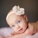 Baby Girl Headband..Newborn Headband..Baby Headband..Vintage Cream Lace Ruffle Headband..Photography Prop..Baptisim..Cristening