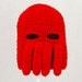 Lobster Doctor Ski Mask Hat, Cherry Red Crochet Beanie, send size choice baby - adult