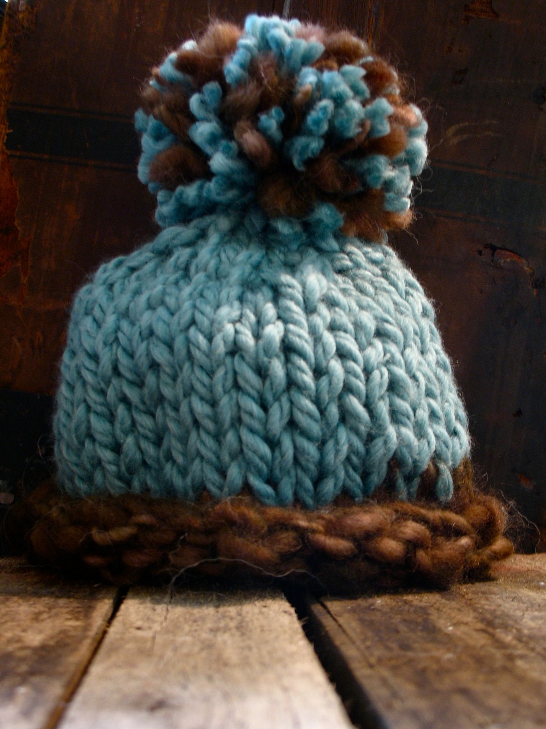 Boy Hat - Infant Hat - Kids - Knit Baby Hat - Blue Chocolate Baby Boy - Newborn Photo Prop - Super Soft Natural - Bulky Yarn - Accessories