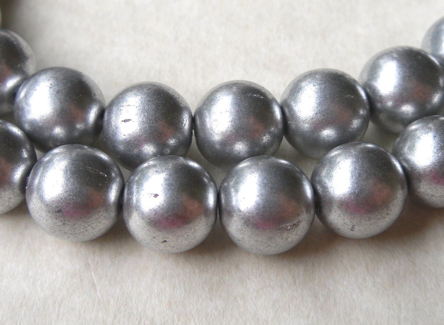 6mm Czech Glass Druk Silver Stardust Beads - 20