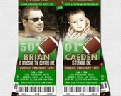 FOOTBALL TICKET INVITATIONS Birthday Party - (print your own) 50 Yard Line Personalized Printable