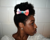 Small Multi-Colored Plaid Hair Bow - Rainbow Plaid