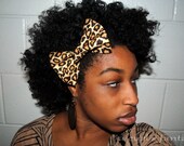 Large Brown Leopard Print Hair Bow
