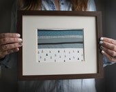 print . rain storm print 5 x 7. geometric rain cloud print . rain drops . storm . cloud . rain . blue gray. home decor