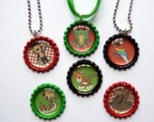 Rainforest Party includes 6 bottle caps with necklaces, birthday party favors, rainforest party, special occasions, party
