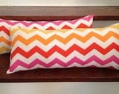 set of 2 rectangular chevron throw pillows