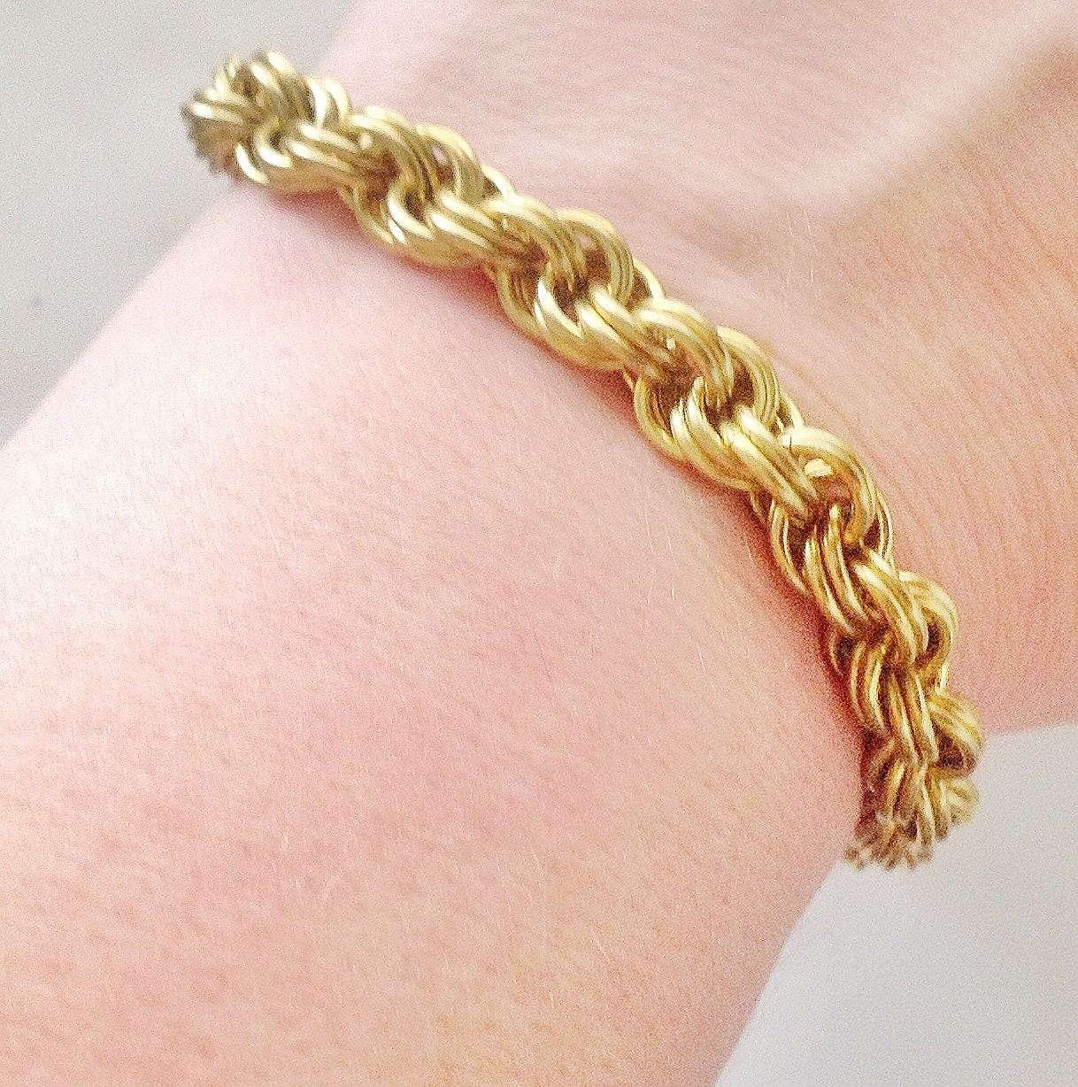 Chainmaille bracelet jeweler's brass double twist