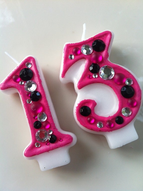 Birthday Candle - Blinged Out Number Candle - DOUBLE DIGIT - Rhinestone, glitter, blingy number candles. Il_570xn