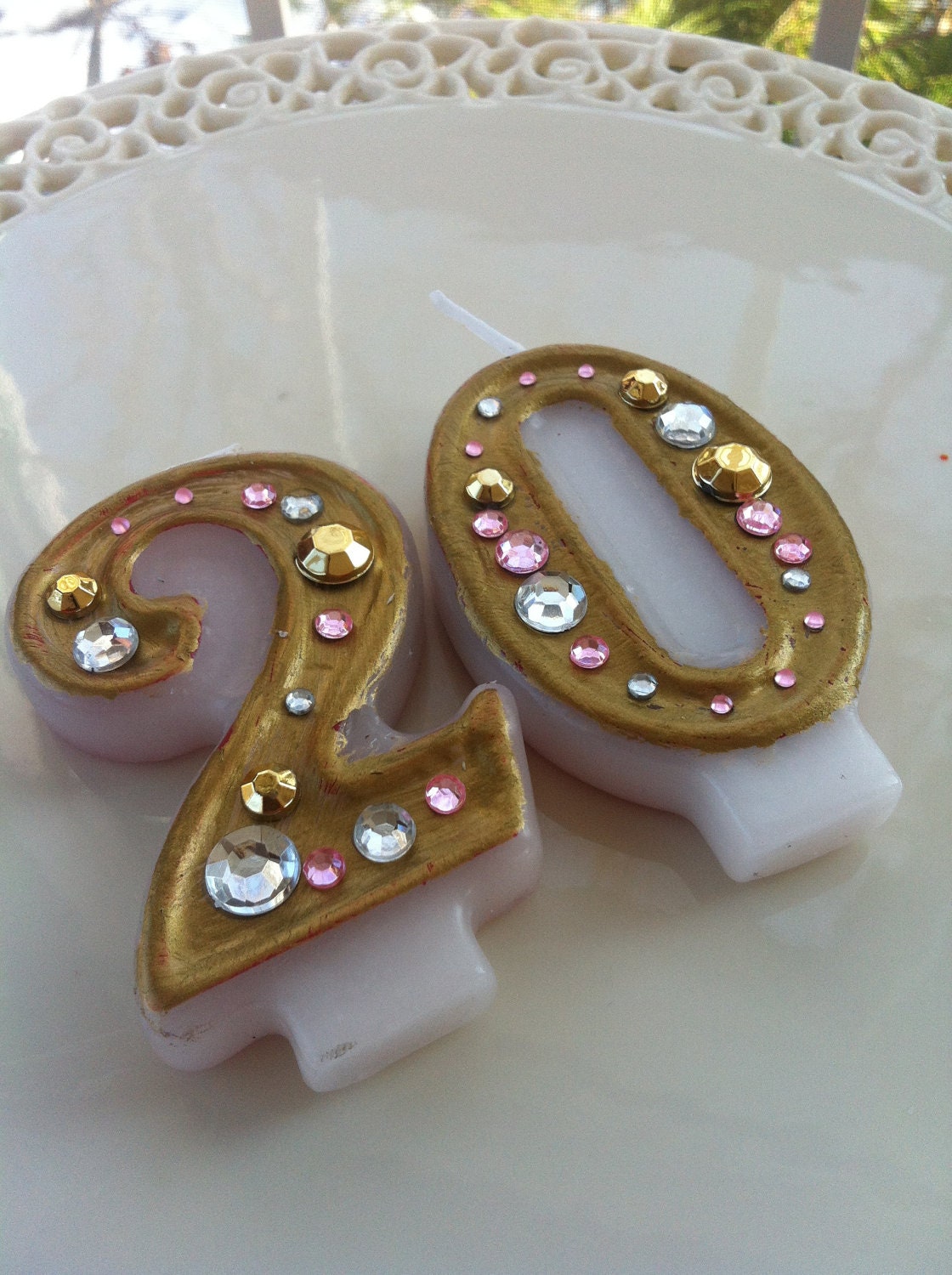 Birthday Candle - Blinged Out Number Candle - DOUBLE DIGIT - Rhinestone, glitter, blingy number candles. Sweet 16. Il_570xn