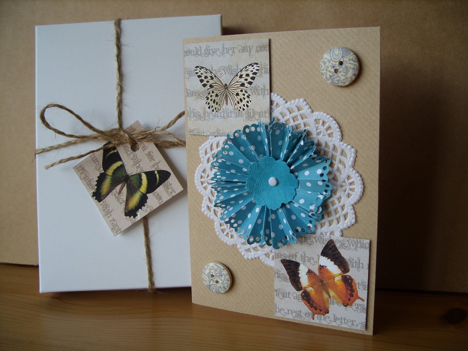 Special Card - Gift Boxed - Vintage Style Butterflies