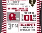 Football or Tailgate Party Invitation or Invite.  Custom with your Team Colors. Printable.  College, NCAA, NFL
