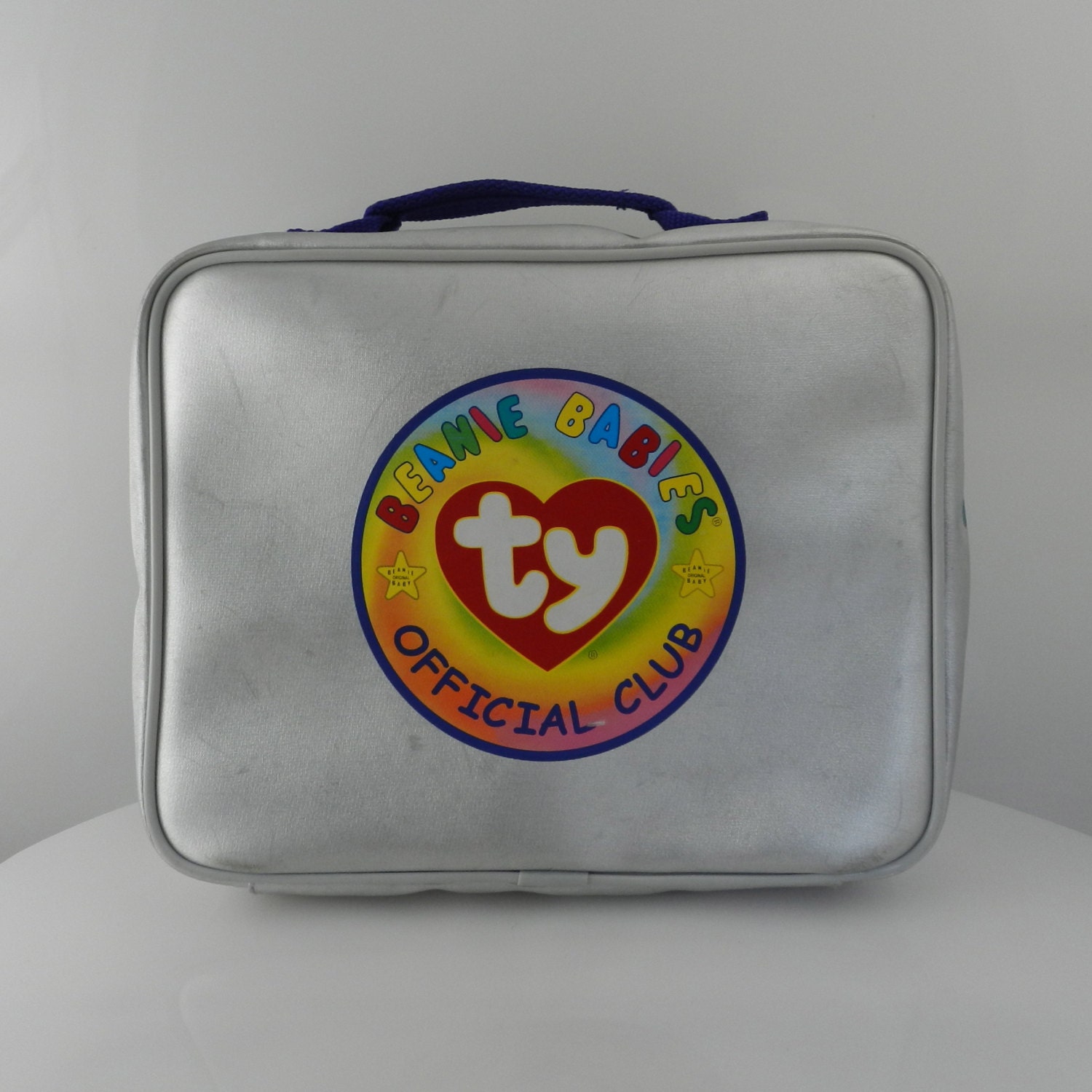 90s Beanie Babies Official Club tote silver clear PVC bag
