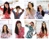Set of 5 bridesmaids robes. Bridal kimono robes, robes for bridesmaids, dressing gowns or bridal party robes.