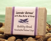 Lavender Oatmeal Soap with Shea Butter & Pure Wildflower Honey, handmade all natural soap.