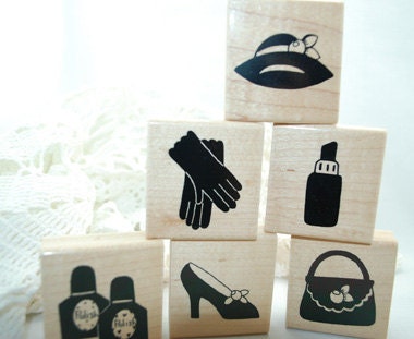 Close to My Heart Stamp Set  CTMH Rubber Stamps  Dress Ups NEAT Set Scrapbooking Cardmaking Collage Crafts