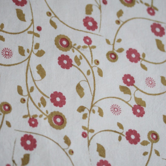 1 Metre Organic Cotton Cambric Fabric in Floral Garden