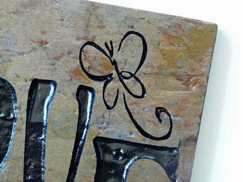 Love Slate Trivet Engraved Decorative Tile
