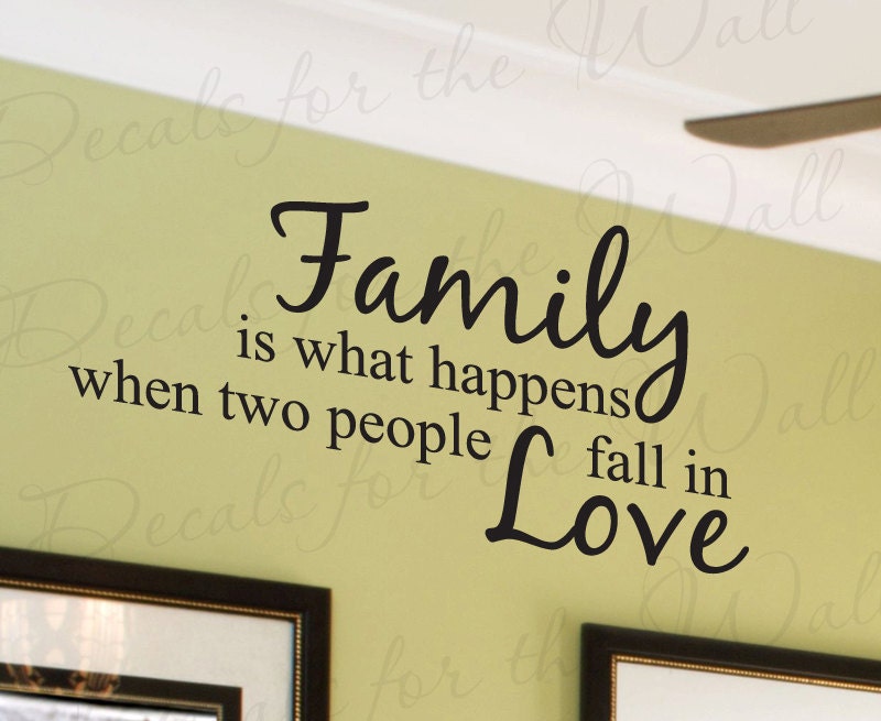 Family What Happens When Two People Fall Love Home Decorative Vinyl Sticker Graphic Art Lettering Decor Large Wall Decal Quote Saying F05