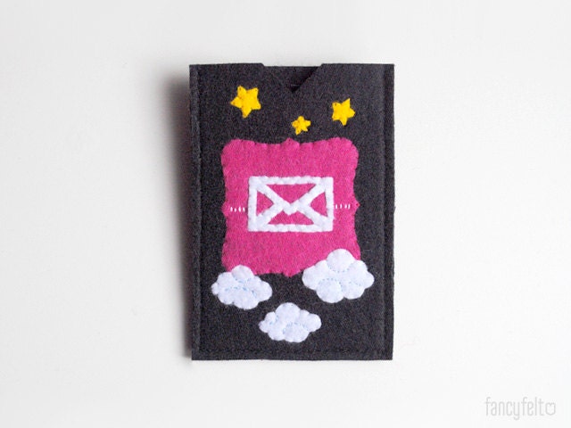 Black felt iPhone case with letter