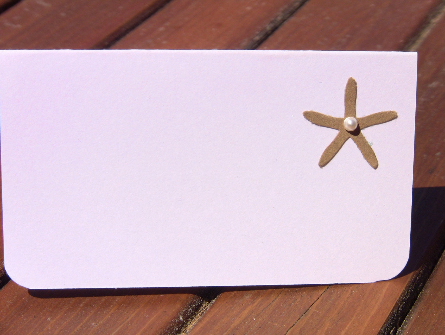 10 Wedding Place Cards / Escort Cards, Starfish with Pearl, Bridal Showets, CUSTOMIZE ANY COLOR, Name Printing Upgrade Possible