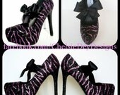 Pink Zebra Glitter High Heels