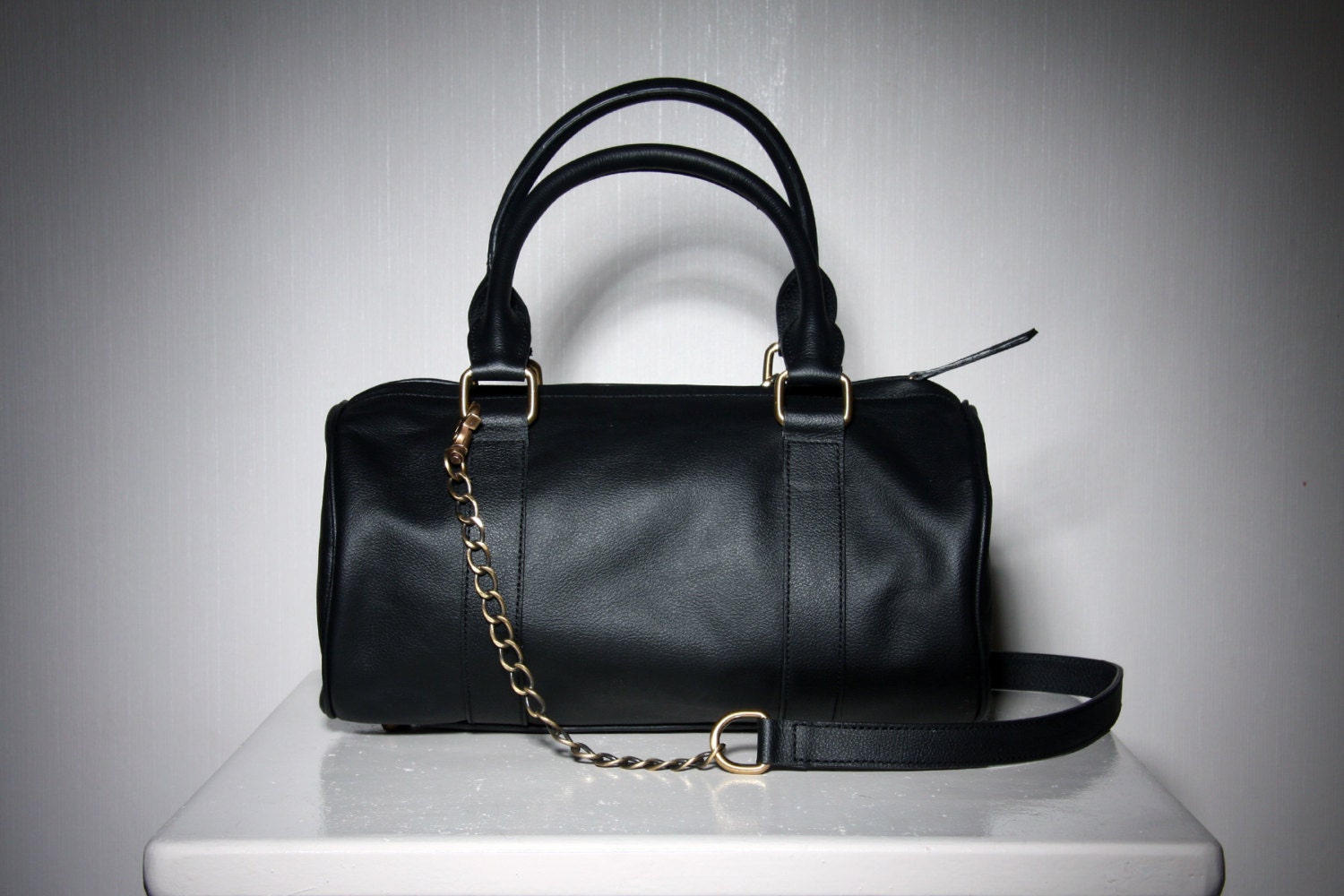 PIRATE - Duffel Leather Bag in Pirate Black