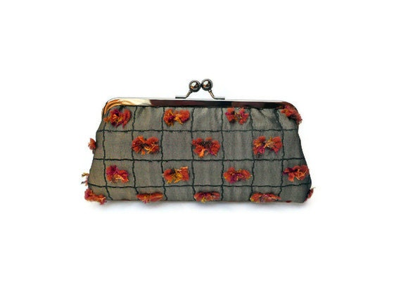 Black Grey Clutch Chicago Fine Threads Purse