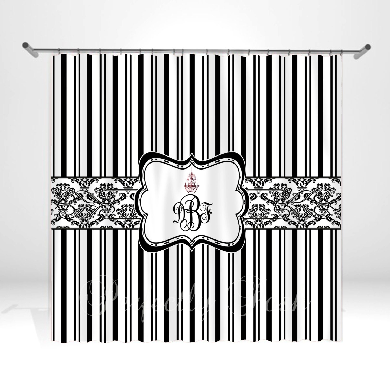 Personalized Stripe Shower Curtain
