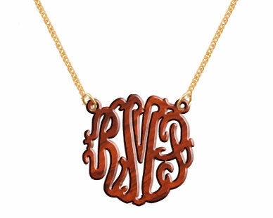 Hand Made Custom Tortoise Shell Monogram Initials Personalized H Party Jewelry  Acrylic    Necklace  Pendant   Bracelet   Earrings  Keychain