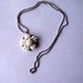 Reclaimed Milk Glass -- White Flower Necklace with Silver Chain