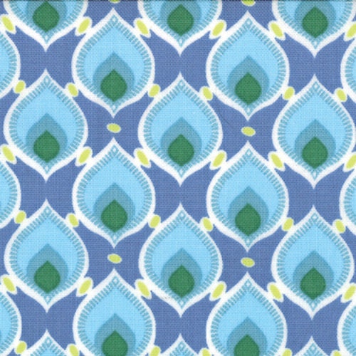 SALE - Cuzco Fabric Collection - Kate Spain for Moda - Plumage in Cornflower - Half Yard