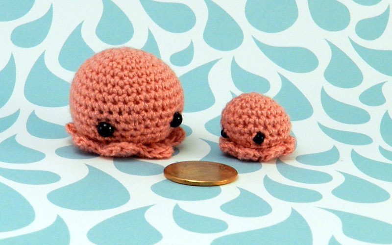 Jumbo MiniPus (Light Red / Pink) - Miniature Octopus Amigurumi Doll Plush