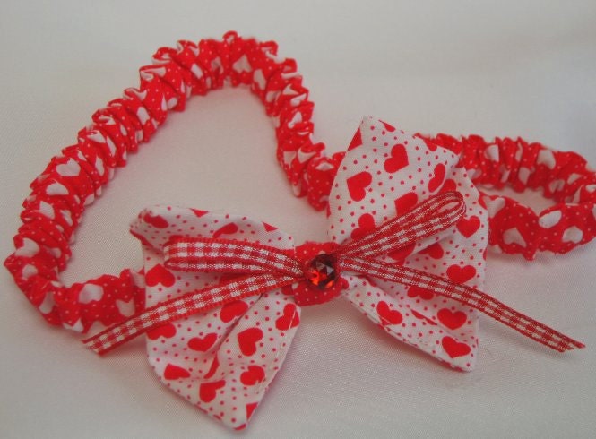 Baby booties pram shoes gift set red hearts fabric Ella