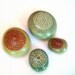 Painted Stone, Painted Rock, Original handpainted White spiral upcycled Grey Stone