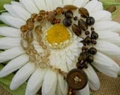 Boho chic, Bohemian, Hippie chic, Beachy -COCO PUFF- 3 Strand  beaded bracelet