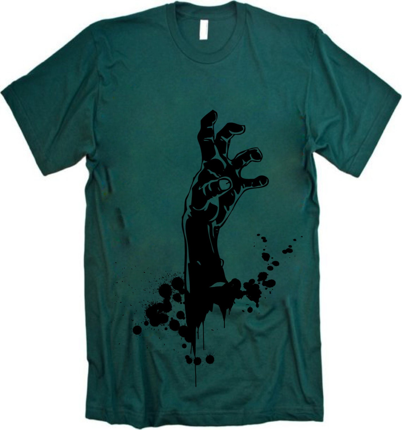 Zombie Reach (on forest green) MENS Tshirt