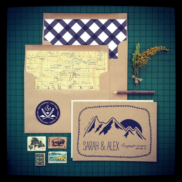 From the Mountaintops Save the Date Card Set