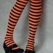 Orange and Black Striped Tights