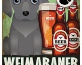 Weimaraner Drinking Dogs Original Art Poster Print - Personalized Dog Wall Art -11x14- Customize with Your Dog's Name - Dogs Incorporated