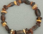 Elastic Unpolished Baltic Amber bracelet