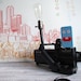 iPhone Docking Station Upcycled Vintage Video Camera Fillament Lamp