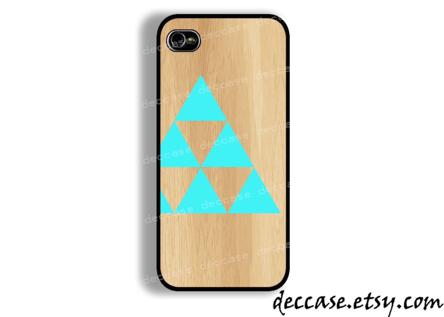 IPHONE 5 CASE light wood with mint geometric TRIANGLE Native tribal iPhone 4 case iPhone 4S case iPhone case Hard Plastic Case